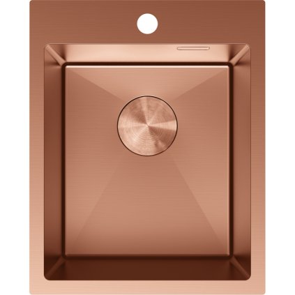 Mexen Solix, 1-komorový nerezový drez 400 x 500 mm, brúsená meď, 6406401000-65