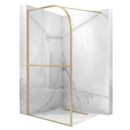 Rea Sky, sprchová zástena Walk-In 100x200 cm, zlatá matná, REA-K4330