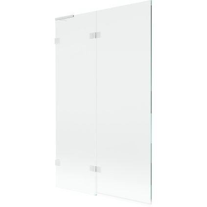 Mexen Lunar L, 2-krídlová vaňová zástena ľavá 110 x 150 cm, 8mm číre sklo, biely profil, 897L-110-100-20-00-L