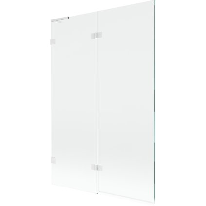 Mexen Lunar L, 2-krídlová vaňová zástena ľavá 120 x 150 cm, 8mm číre sklo, biely profil, 897L-120-100-20-00-L