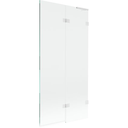 Mexen Lunar L, pravá 2-krídlová vaňová zástena 90 x 150 cm, 8mm číre sklo, biely profil, 897L-090-100-20-00-P