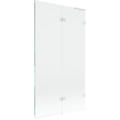 Mexen Lunar L, pravá 2-krídlová vaňová zástena 100 x 150 cm, 8mm číre sklo, biely profil, 897L-100-100-20-00-P