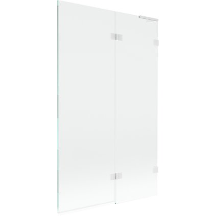 Mexen Lunar L, pravá 2-krídlová vaňová zástena 110 x 150 cm, 8mm číre sklo, biely profil, 897L-110-100-20-00-P