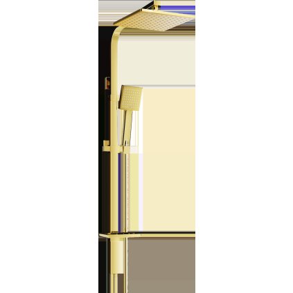 Mexen - Q45 sprchový set s hornou hlavicou štvorcovou 20x20, zlatá, 798454595-50