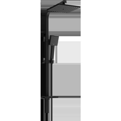 Mexen - Q45 sprchový set s hornou hlavicou štvorcovou 20x20, čierna,798454595-70