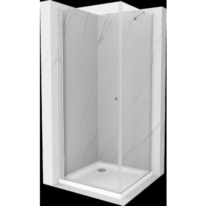 Mexen Pretoria sprchovací kút 80 x 80 cm, priehľadný, chróm + plochá sprchová vanička-852-080-080-01-00-4010