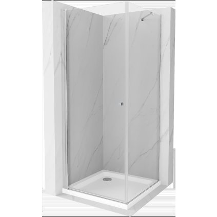 Mexen Pretoria sprchovací kút 90 x 90 cm, priehľadný, chróm + plochá sprchová vanička-852-090-090-01-00-4010
