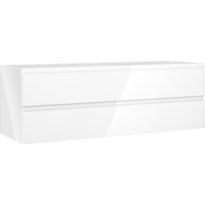 Mexen Orio, kúpeľňová skrinka pod umývadlo 140 cm, 2 zásuvky, biela lesklá, 91A10-14047-2-BFF00