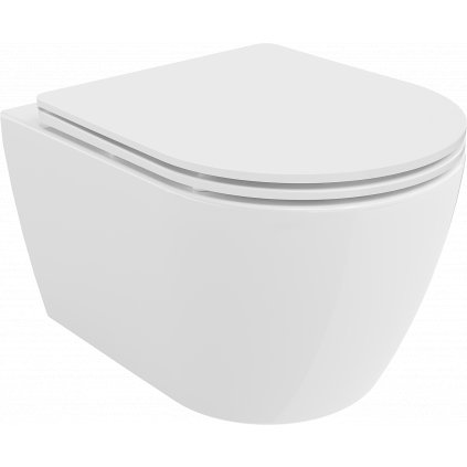 Mexen Carmen závesné wc Rimless s toaletným Slim sedátkom z duroplastu, biela - 30880300