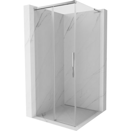 Mexen Rox, L posuvná sprchová kabína 100 x 100 cm, 8mm číre sklo, chrómový profil, 8C2L-100-100-01-00