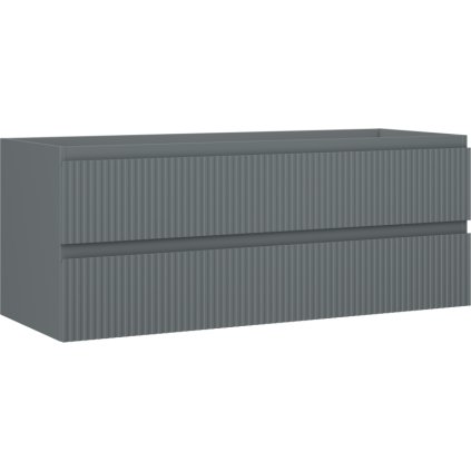 Mexen Rivel, kúpeľňová skrinka 120 cm, 2 zásuvky, drážkovaná, grafitová matná, 91A20-12047-2-BFF66