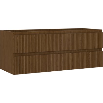 Mexen Rivel, kúpeľňová skrinka 120 cm, 2 zásuvky, drážkovaná, orech, 91A20-12047-2-BFF86