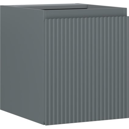 Mexen Rivel, kúpeľňová skrinka 40 cm, 1 dvierka, s drážkami, grafitová matná, 91A21-04047-1-BF66