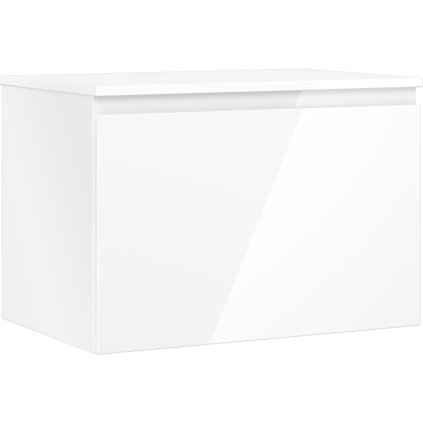 Mexen Orio, kúpeľňová skrinka 70 cm s hornou časťou, 1 zásuvka, biela lesklá, 91A10-07047-1-BFC00