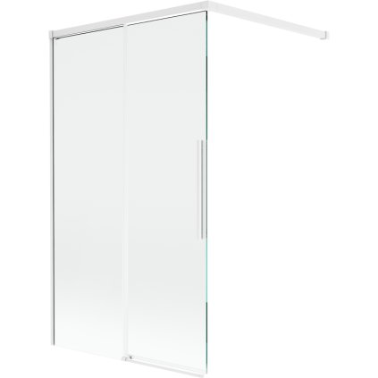 Mexen Rox, 2-krídlová posuvná vaňová zástena 100 x 150 cm, 8mm číre sklo, biely profil, 8C9-100-003-20-00