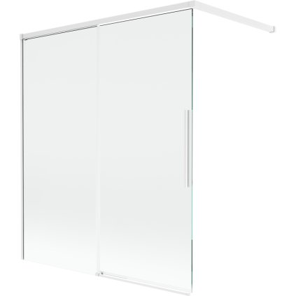 Mexen Rox, 2-krídlová posuvná vaňová zástena 140 x 150 cm, 8mm číre sklo, biely profil, 8C9-140-003-20-00
