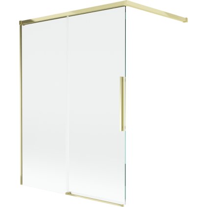Mexen Rox, 2-krídlová posuvná vaňová zástena 120 x 150 cm, 8mm číre sklo, zlatý lesklý profil, 8C9-120-003-50-00