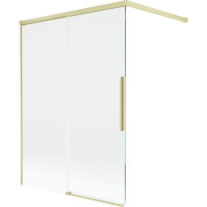 Mexen Rox, 2-krídlová posuvná vaňová zástena 120 x 150 cm, 8mm číre sklo, zlatý matný profil, 8C9-120-003-55-00