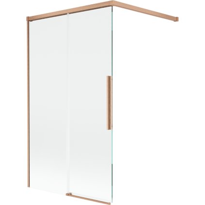 Mexen Rox, 2-krídlová posuvná vaňová zástena 100 x 150 cm, 8mm číre sklo, medený matný profil, 8C9-100-003-65-00