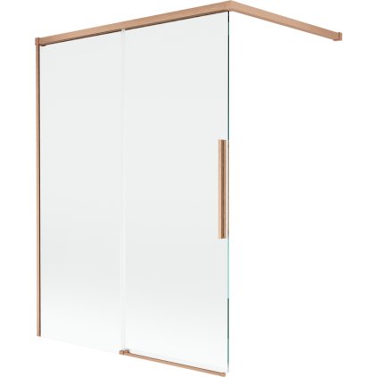 Mexen Rox, 2-krídlová posuvná vaňová zástena 120 x 150 cm, 8mm číre sklo, medený matný profil, 8C9-120-003-65-00