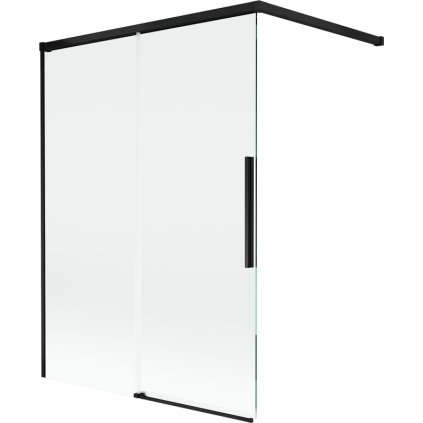 Mexen Rox, 2-krídlová posuvná vaňová zástena 120 x 150 cm, 8mm číre sklo, čierny matný profil, 8C9-120-003-70-00