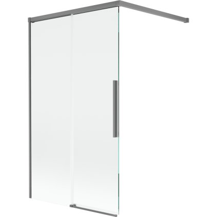 Mexen Rox, 2-krídlová posuvná vaňová zástena 100 x 150 cm, 8mm číre sklo, grafitový profil, 8C9-100-003-95-00