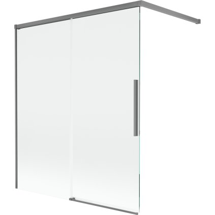 Mexen Rox, 2-krídlová posuvná vaňová zástena 140 x 150 cm, 8mm číre sklo, grafitový profil, 8C9-140-003-95-00