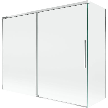 Mexen Rox, 2-krídlová posuvná vaňová zástena 190 + 80 x 150 cm, 8mm číre sklo, chrómový profil, 8C9-190-080-01-00