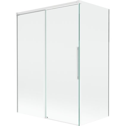 Mexen Rox, 2-krídlová posuvná vaňová zástena 120 + 70 x 150 cm, 8mm číre sklo, biely profil, 8C9-120-070-20-00