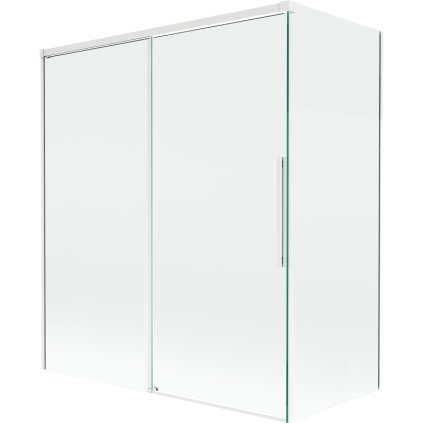 Mexen Rox, 2-krídlová posuvná vaňová zástena 140 + 70 x 150 cm, 8mm číre sklo, biely profil, 8C9-140-070-20-00