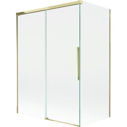 Mexen Rox, 2-krídlová posuvná vaňová zástena 120 + 70 x 150 cm, 8mm číre sklo, zlatý lesklý profil, 8C9-120-070-50-00