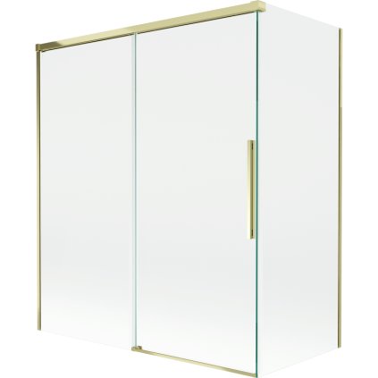 Mexen Rox, 2-krídlová posuvná vaňová zástena 140 + 70 x 150 cm, 8mm číre sklo, zlatý lesklý profil, 8C9-140-070-50-00