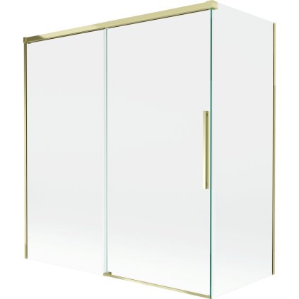 Mexen Rox, 2-krídlová posuvná vaňová zástena 150 + 70 x 150 cm, 8mm číre sklo, zlatý lesklý profil, 8C9-150-070-50-00