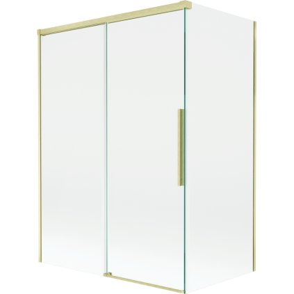 Mexen Rox, 2-krídlová posuvná vaňová zástena 120 + 70 x 150 cm, 8mm číre sklo, zlatý matný profil, 8C9-120-070-55-00