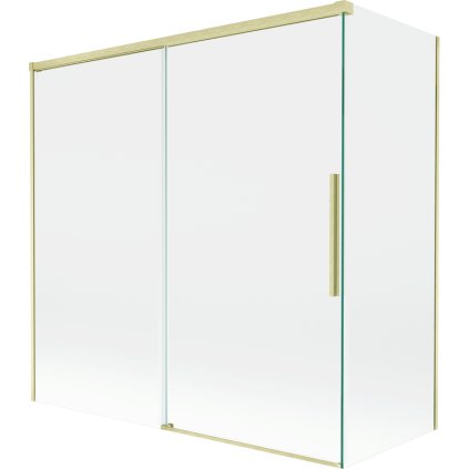Mexen Rox, 2-krídlová posuvná vaňová zástena 160 + 70 x 150 cm, 8mm číre sklo, zlatý matný profil, 8C9-160-070-55-00