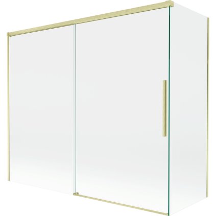 Mexen Rox, 2-krídlová posuvná vaňová zástena 180 + 80 x 150 cm, 8mm číre sklo, zlatý matný profil, 8C9-180-080-55-00