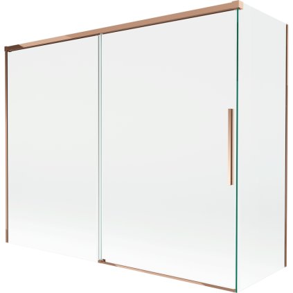 Mexen Rox, 2-krídlová posuvná vaňová zástena 190 + 90 x 150 cm, 8mm číre sklo, ružové zlato profil, 8C9-190-090-60-00