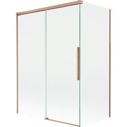 Mexen Rox, 2-krídlová posuvná vaňová zástena 120 + 70 x 150 cm, 8mm číre sklo, medený matný profil, 8C9-120-070-65-00