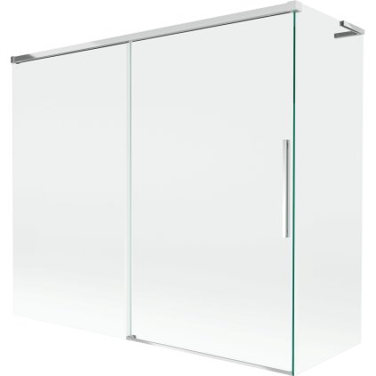 Mexen Rox, L posuvná 2-krídlová vaňová zástena 180 + 90 x 150 cm, 8mm číre sklo, chrómový profil, 8C9L-180-090-01-00