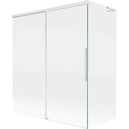 Mexen Rox, L posuvná 2-krídlová vaňová zástena 140 + 70 x 150 cm, 8mm číre sklo, biely profil, 8C9L-140-070-20-00