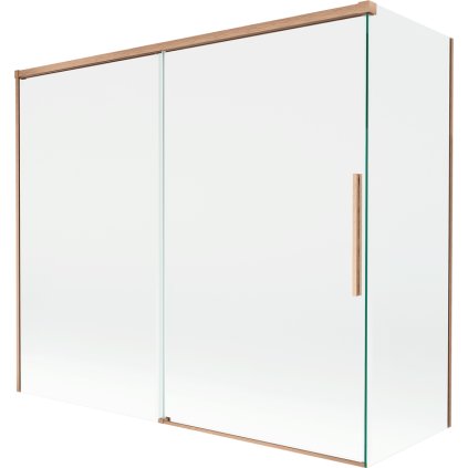 Mexen Rox, 2-krídlová posuvná vaňová zástena 180 + 80 x 150 cm, 8mm číre sklo, medený matný profil, 8C9-180-080-65-00