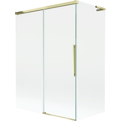 Mexen Rox, L posuvná 2-krídlová vaňová zástena 120 + 70 x 150 cm, 8mm číre sklo, zlatý lesklý profil, 8C9L-120-070-50-00
