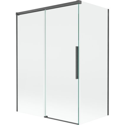 Mexen Rox, 2-krídlová posuvná vaňová zástena 120 + 70 x 150 cm, 8mm číre sklo, brúsený grafit profil, 8C9-120-070-66-00