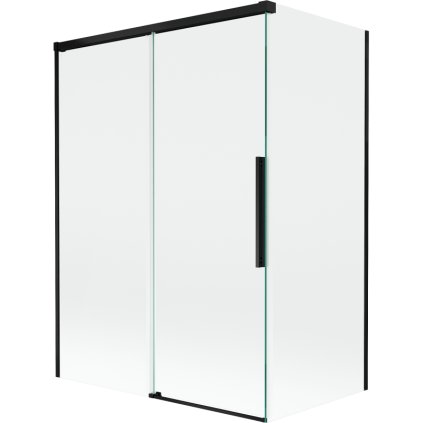 Mexen Rox, 2-krídlová posuvná vaňová zástena 120 + 70 x 150 cm, 8mm číre sklo, čierny matný profil, 8C9-120-070-70-00