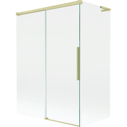 Mexen Rox, L posuvná 2-krídlová vaňová zástena 120 + 70 x 150 cm, 8mm číre sklo, zlatý matný profil, 8C9L-120-070-55-00