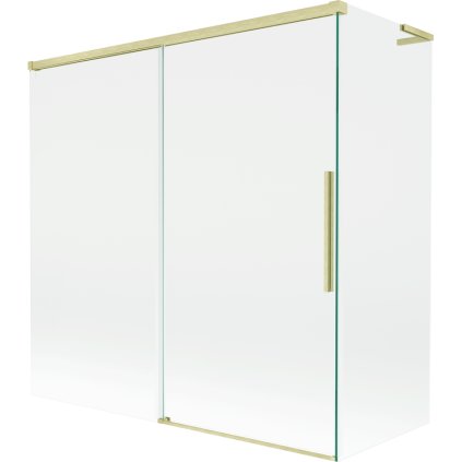 Mexen Rox, L posuvná 2-krídlová vaňová zástena 160 + 70 x 150 cm, 8mm číre sklo, zlatý matný profil, 8C9L-160-070-55-00