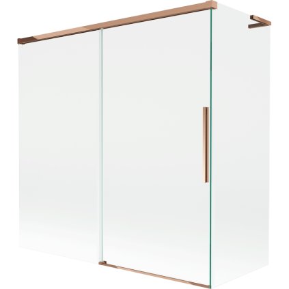 Mexen Rox, L posuvná 2-krídlová vaňová zástena 160 + 80 x 150 cm, 8mm číre sklo, ružové zlato profil, 8C9L-160-080-60-00