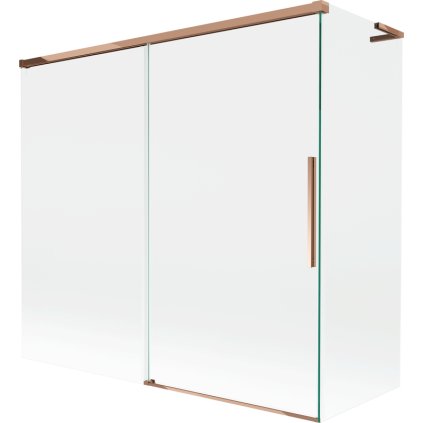 Mexen Rox, L posuvná 2-krídlová vaňová zástena 170 + 80 x 150 cm, 8mm číre sklo, ružové zlato profil, 8C9L-170-080-60-00