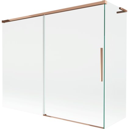 Mexen Rox, L 2-krídlová posuvná vaňová zástena 190 + 90 x 150 cm, 8mm číre sklo, ružové zlato profil, 8C9L-190-090-60-00