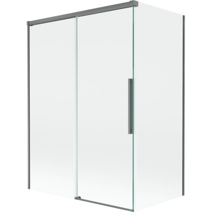Mexen Rox, 2-krídlová posuvná vaňová zástena 120 + 70 x 150 cm, 8mm číre sklo, grafitový profil, 8C9-120-070-95-00